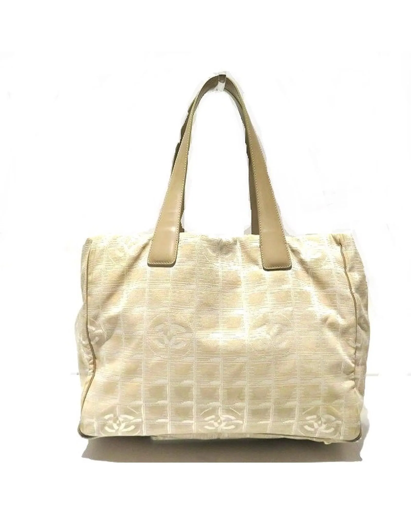 Authentic Chanel Neutral Travel Tote Bag in Good Condition