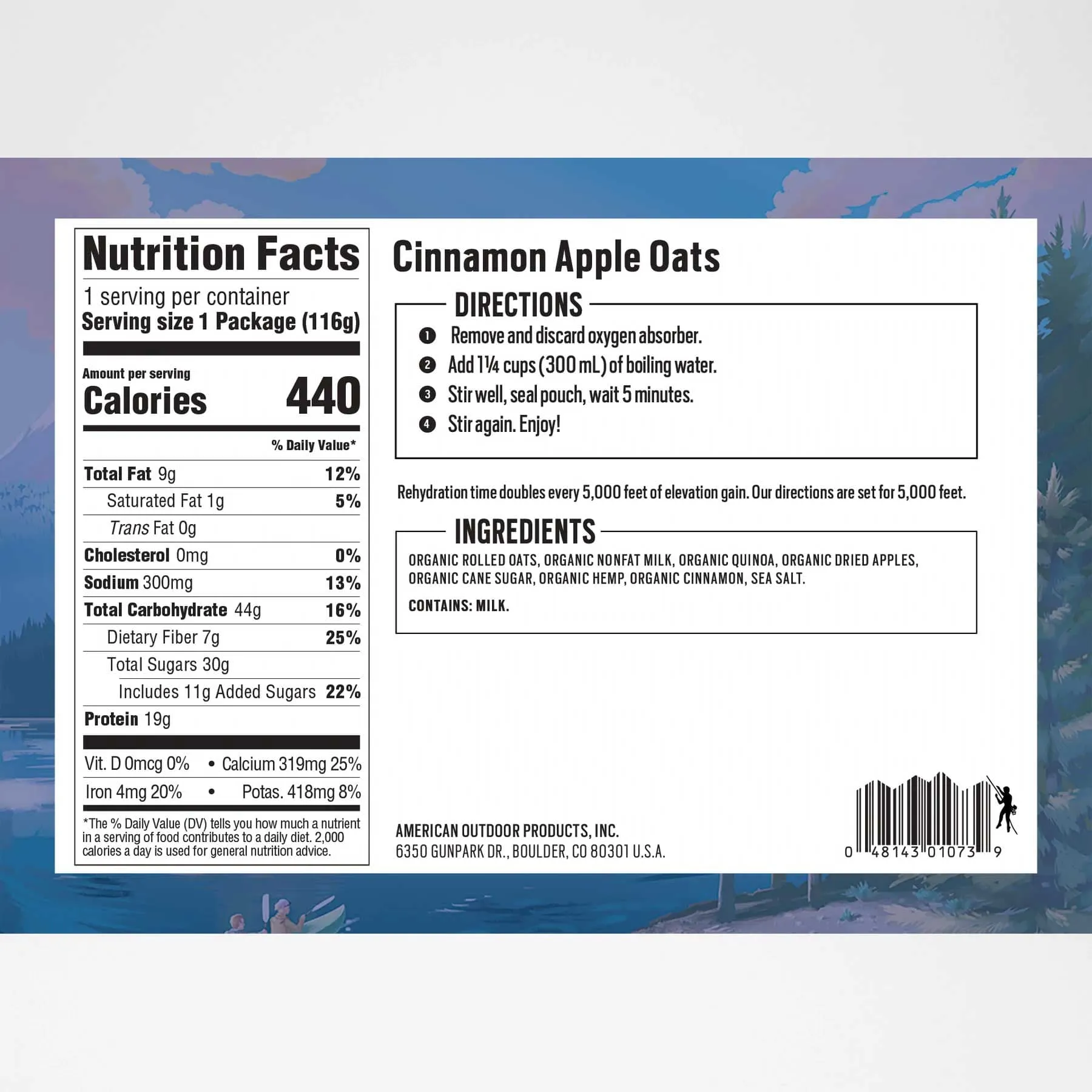 Backpacker's Pantry ORGANIC Apple Cinnamon Oats & Quinoa