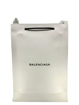 Balenciaga White Leather Shopper Tote