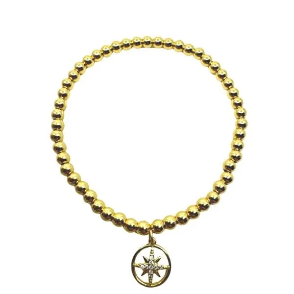 Beaded Bracelet: With 'North Star Charm' (BG442)
