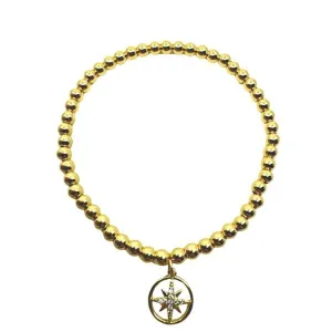 Beaded Bracelet: With 'North Star Charm' (BG442)