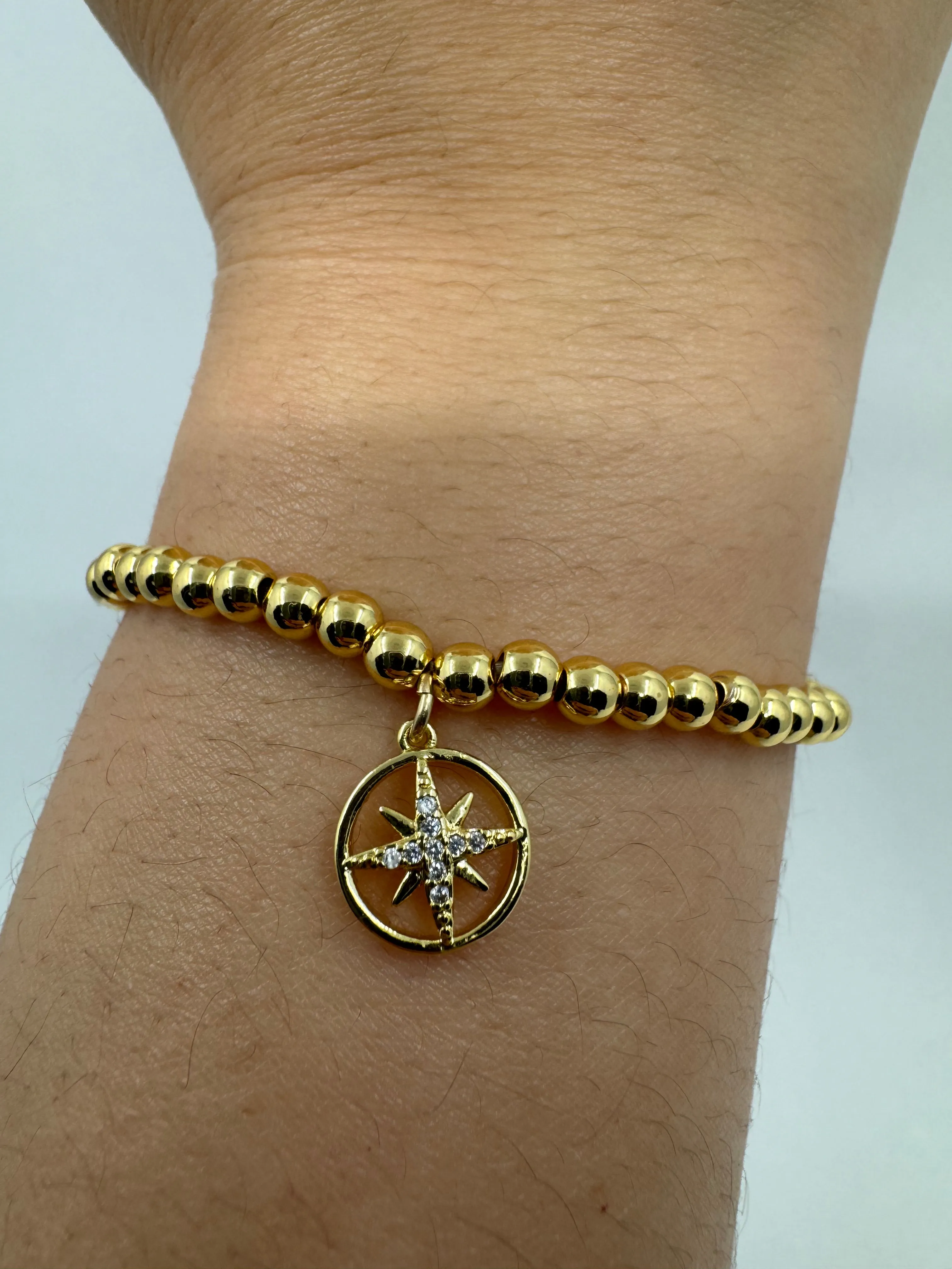 Beaded Bracelet: With 'North Star Charm' (BG442)
