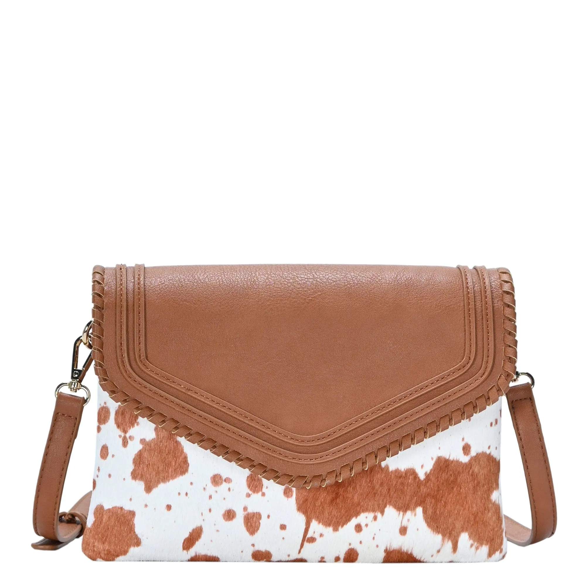 BGA5174 Tillie Cow Whipstitch Crossbody