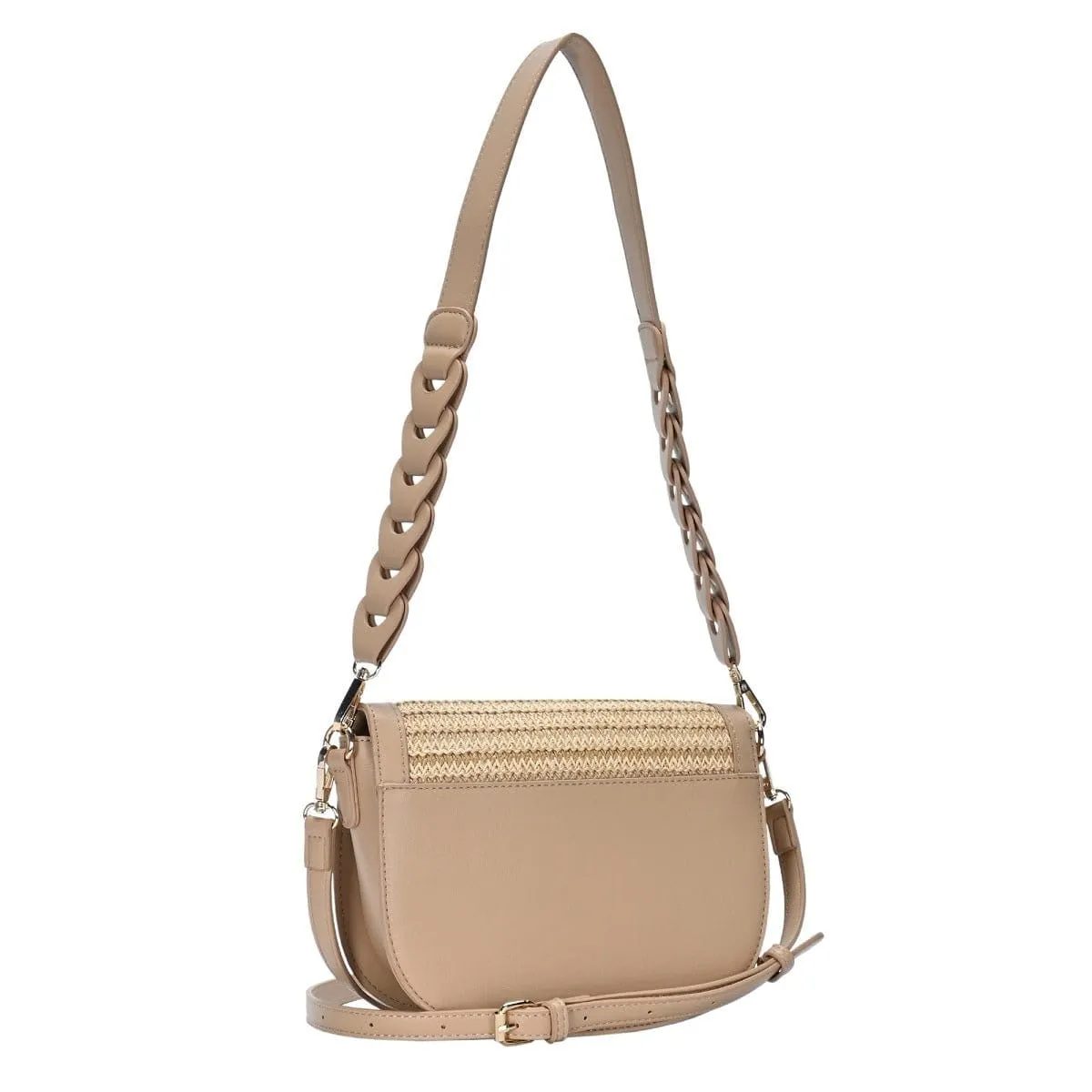BGT4552 Straw Leather trim Crossbody
