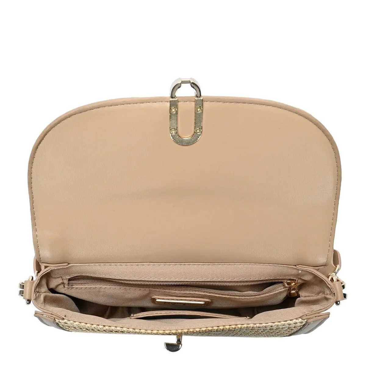 BGT4552 Straw Leather trim Crossbody