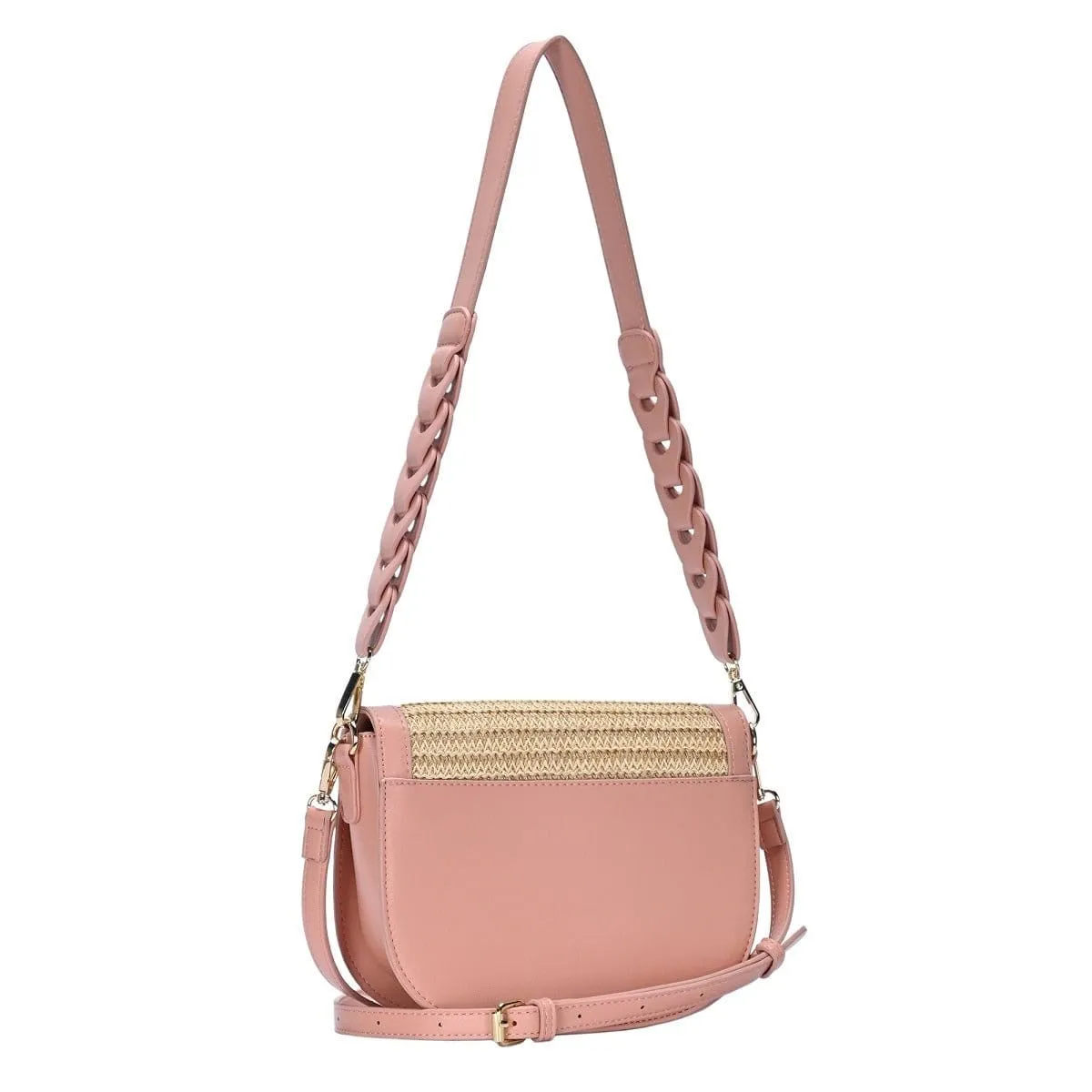BGT4552 Straw Leather trim Crossbody