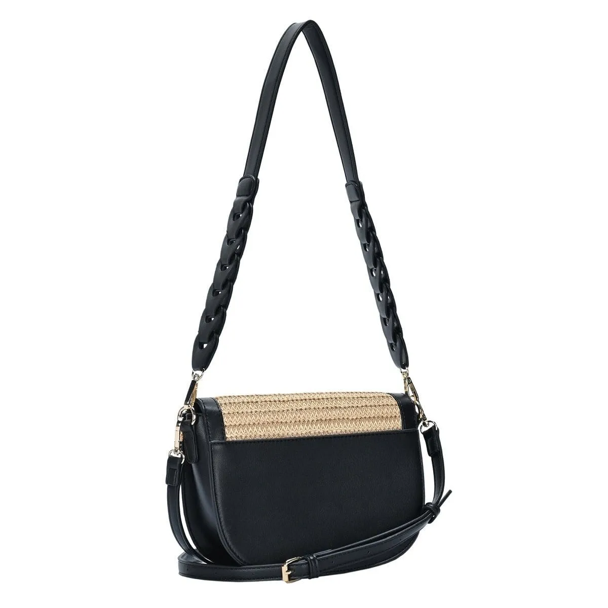 BGT4552 Straw Leather trim Crossbody
