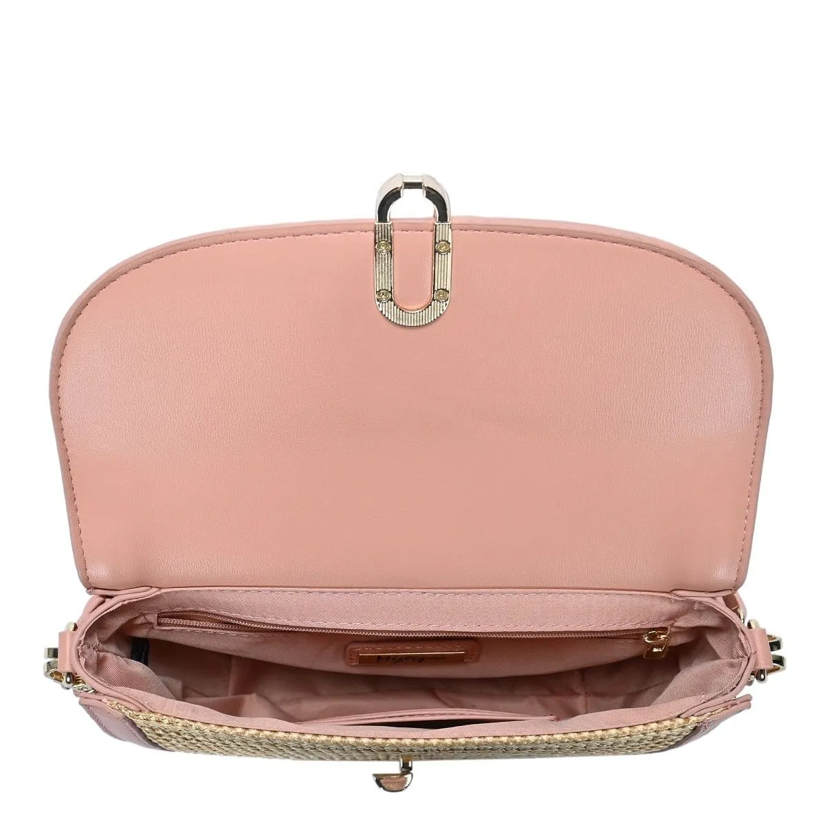 BGT4552 Straw Leather trim Crossbody