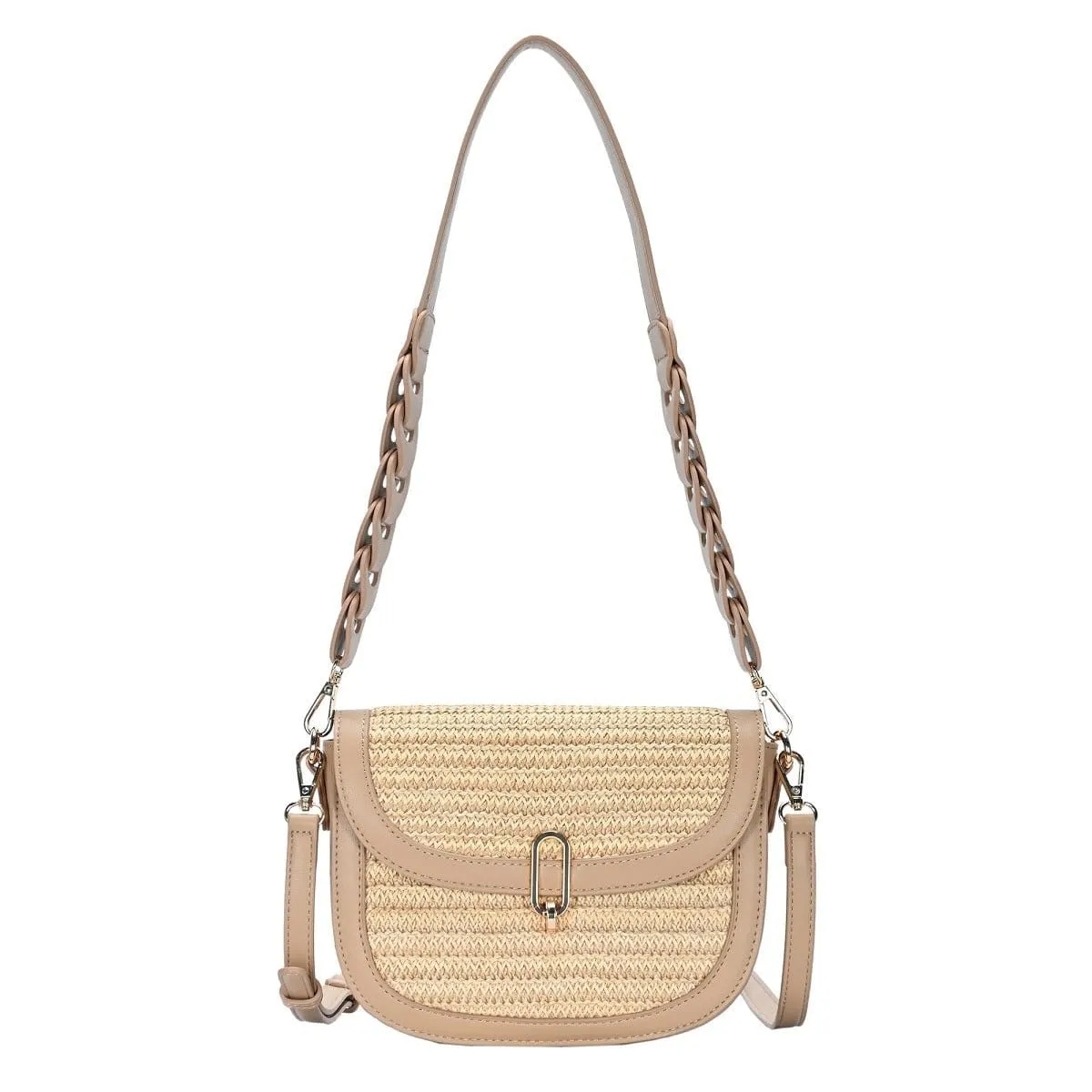 BGT4552 Straw Leather trim Crossbody