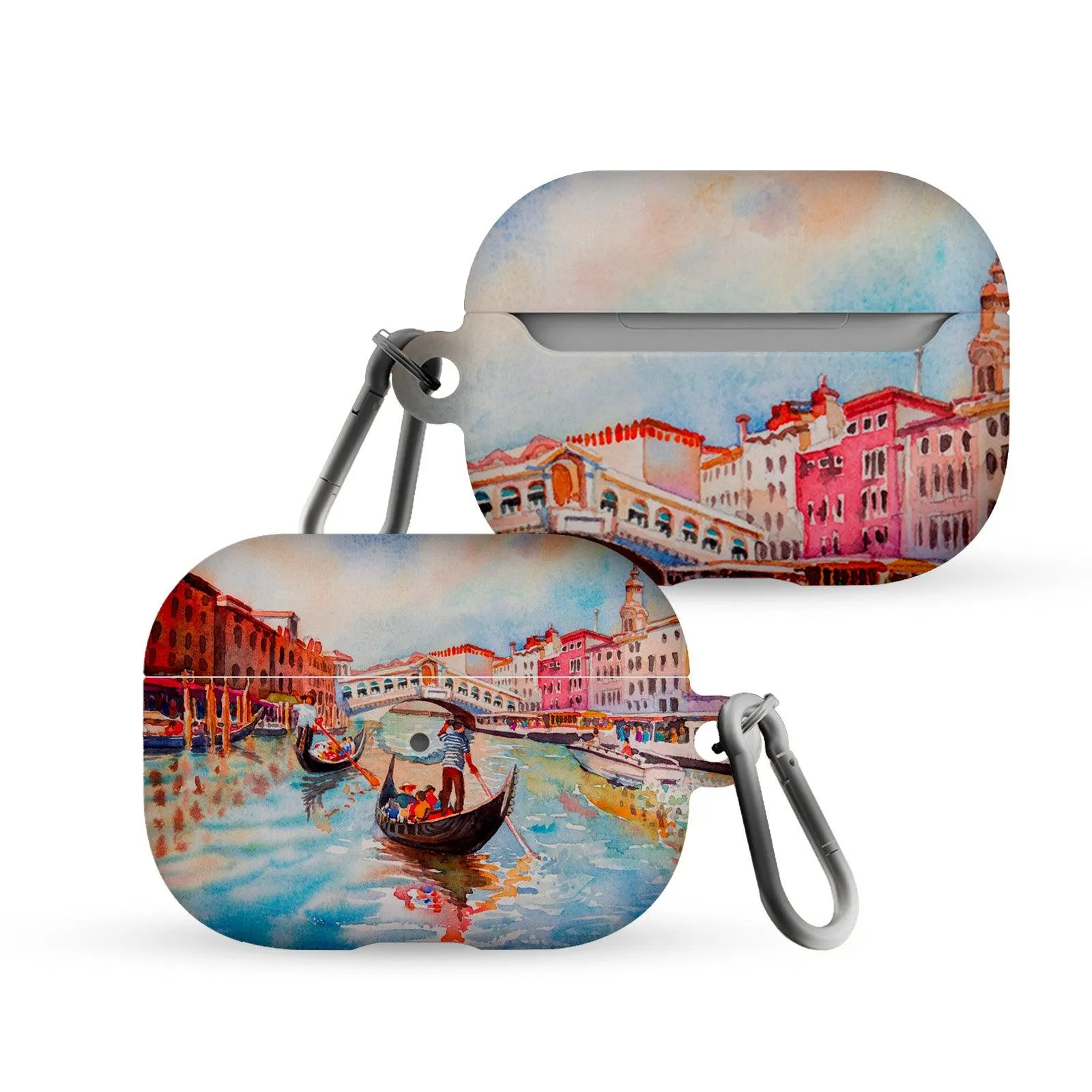 Blue Camo Editable Text All Over Print Airpods Case