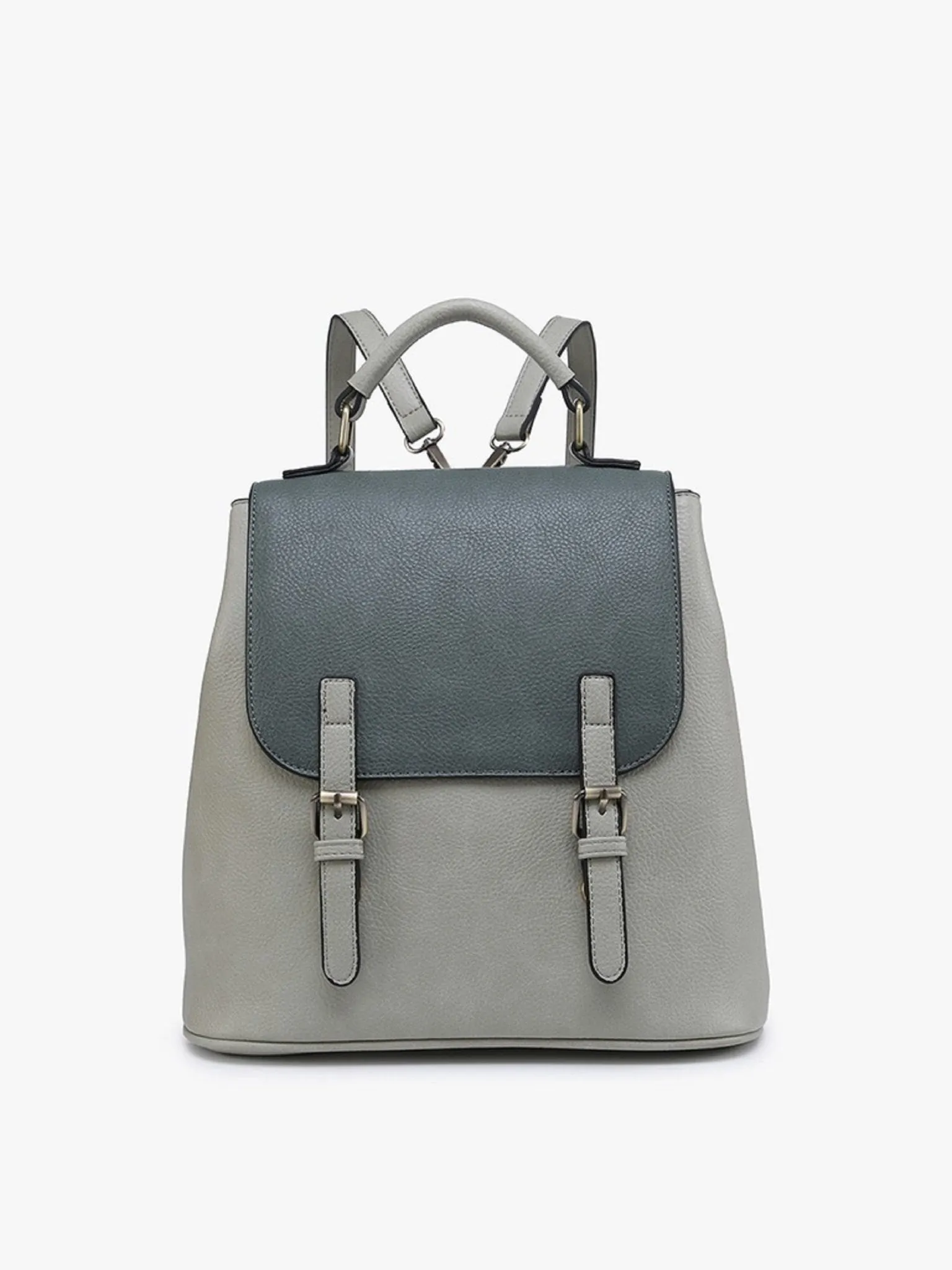 BP1891 Vegan Leather Convertible Flapover Backpack