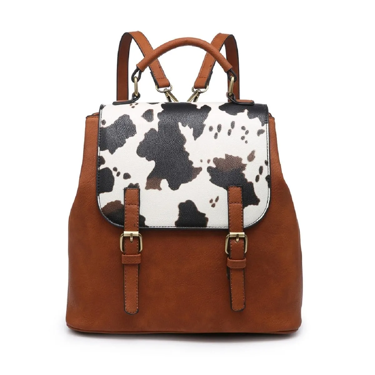 BP1891 Vegan Leather Convertible Flapover Backpack