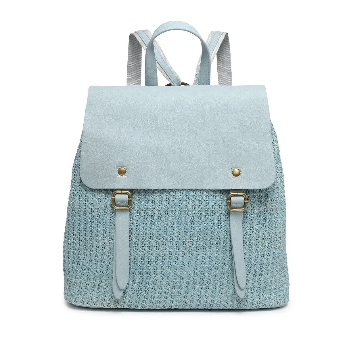 BP2061 Woven Backpack w/ Flap Over Closure