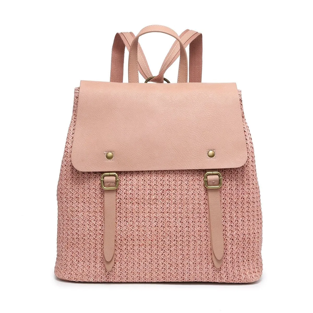 BP2061 Woven Backpack w/ Flap Over Closure