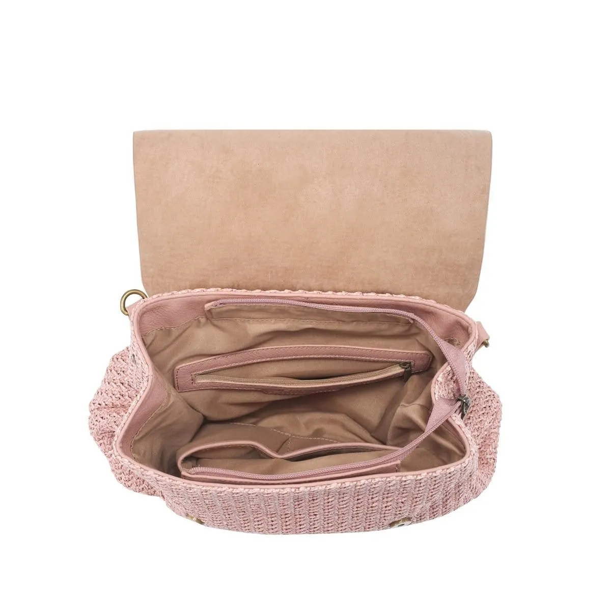 BP2061 Woven Backpack w/ Flap Over Closure
