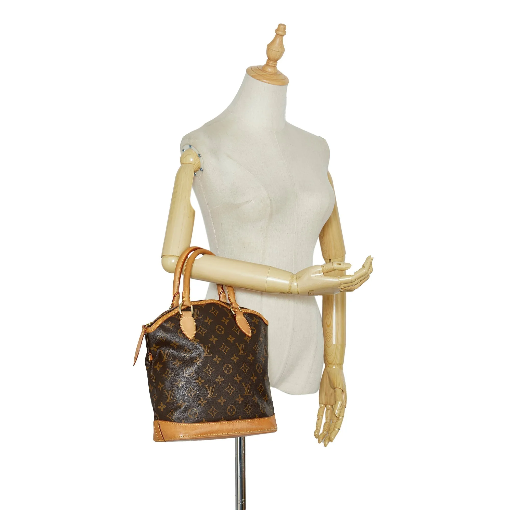 Brown Louis Vuitton Monogram Lockit Vertical Handbag