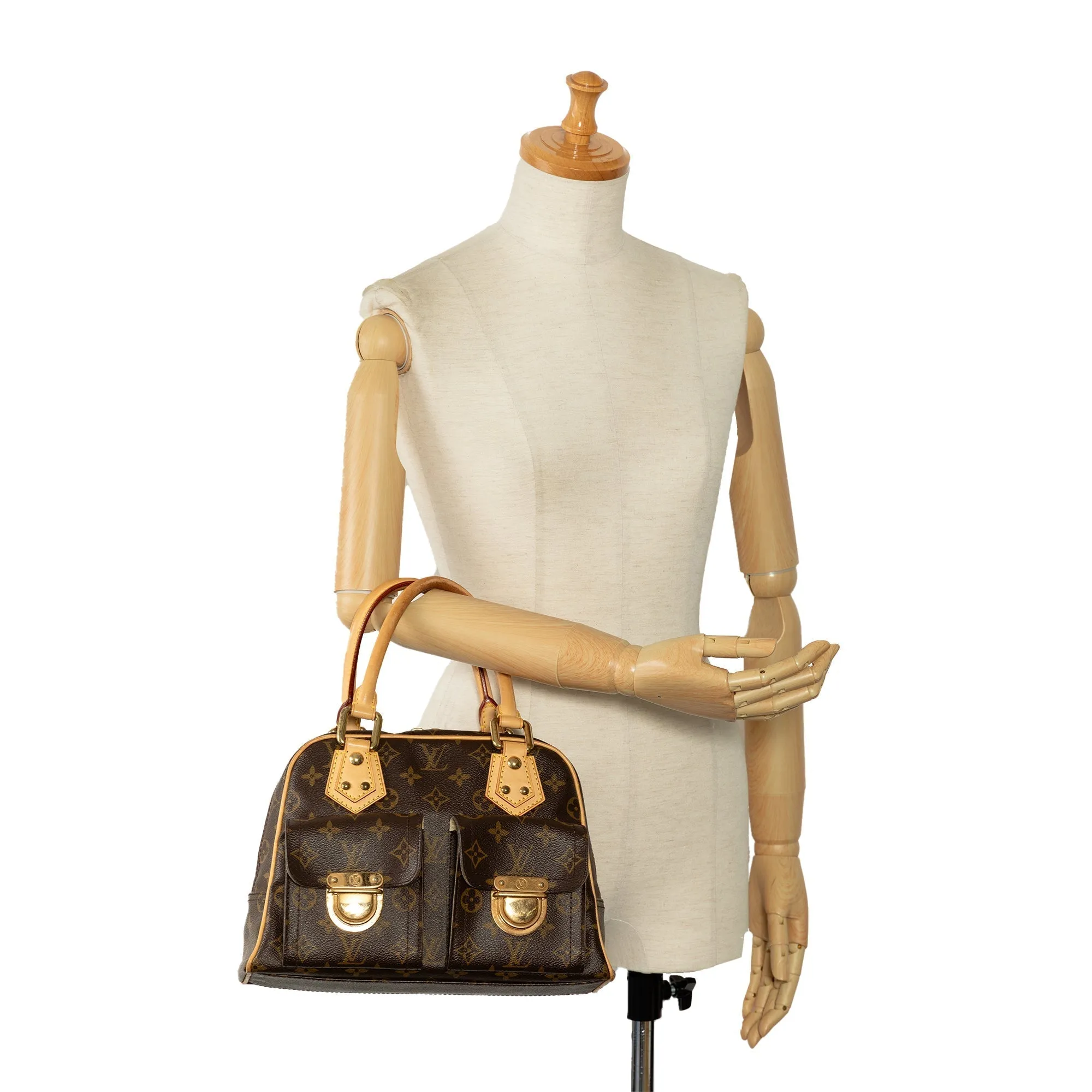 Brown Louis Vuitton Monogram Manhattan PM Handbag
