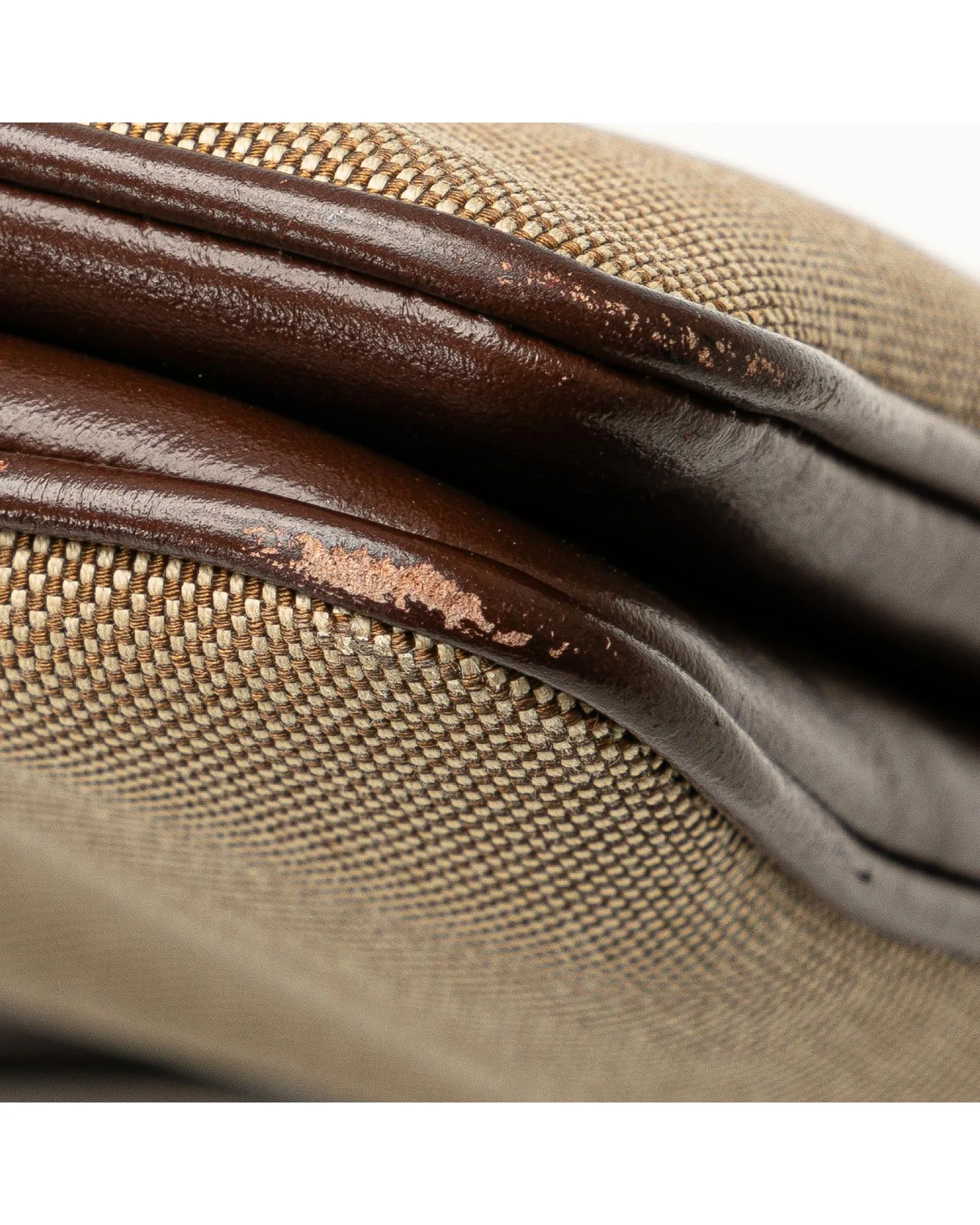 Canvas and Leather Double Zip Crossbody Bag
