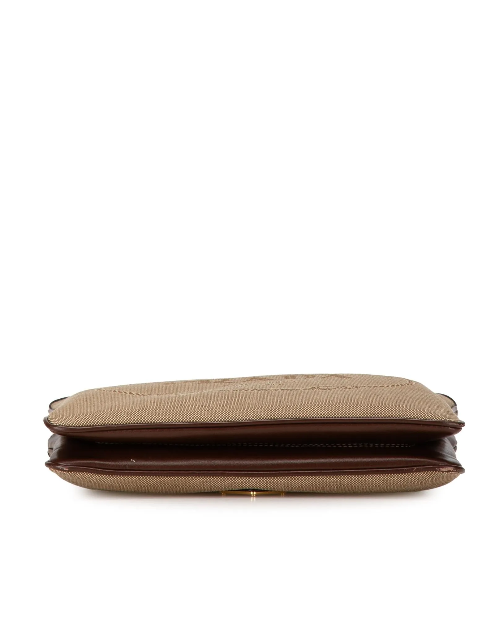 Canvas and Leather Double Zip Crossbody Bag