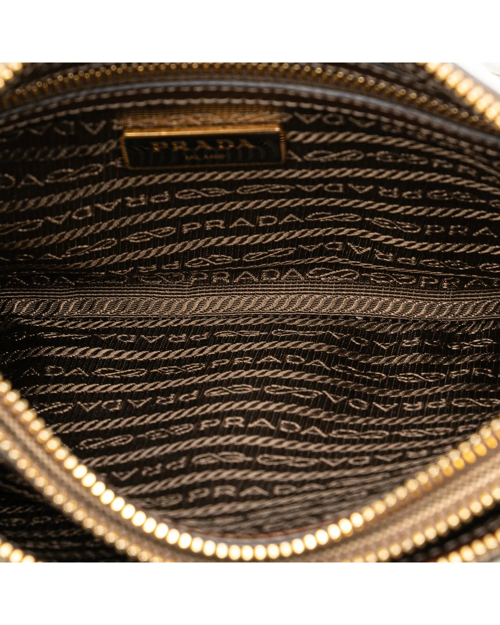 Canvas and Leather Double Zip Crossbody Bag