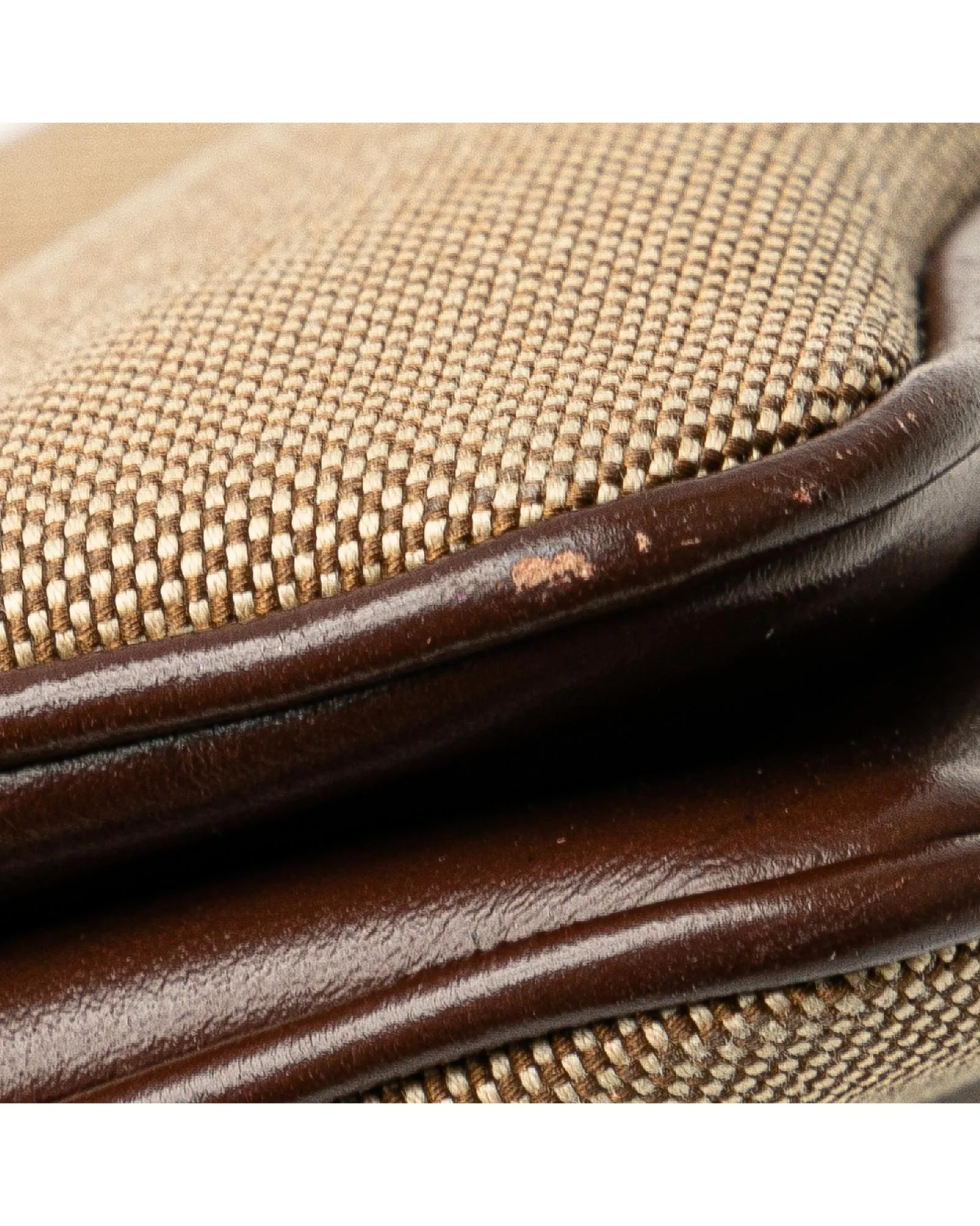 Canvas and Leather Double Zip Crossbody Bag