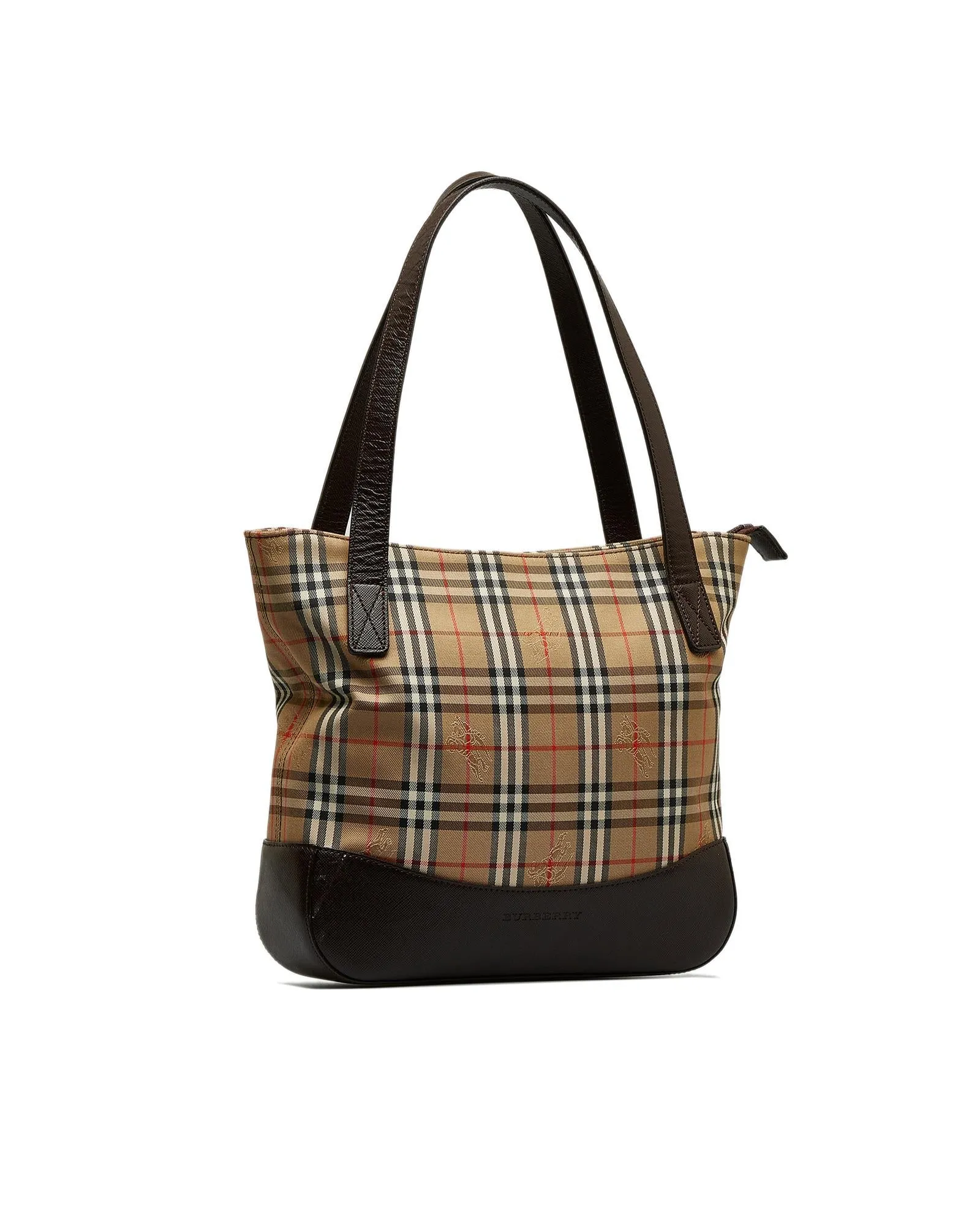 Canvas and Leather Zip-Top Handbag