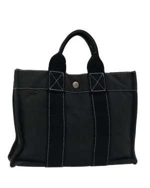 Canvas Black Tote Bag by Hermes - Douville PM