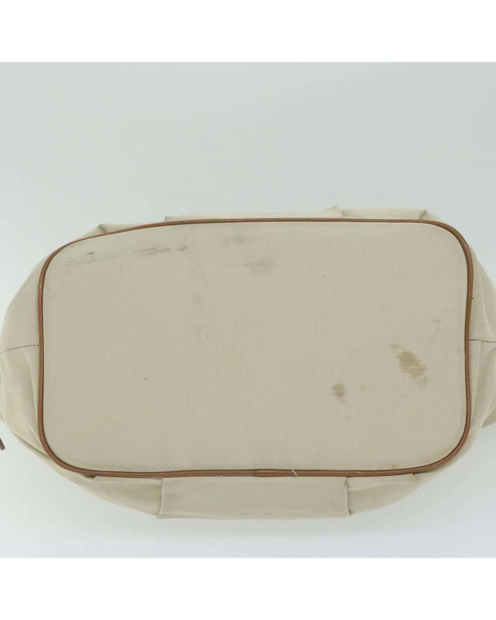 Canvas Tote Bag with Multiple Compartments - Beige