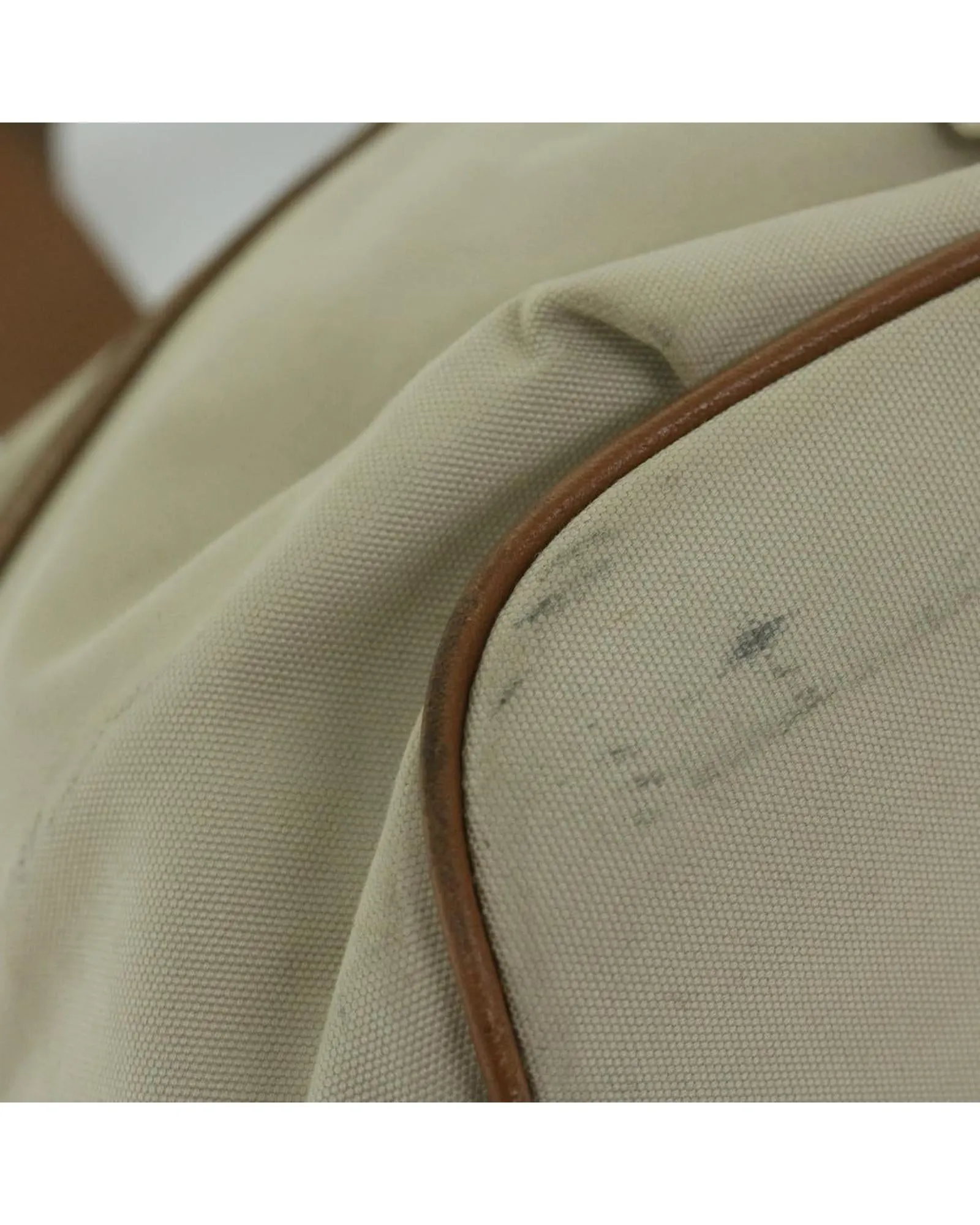 Canvas Tote Bag with Multiple Compartments - Beige