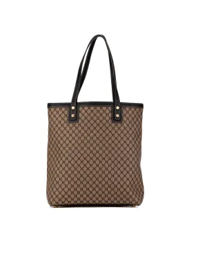 Canvas Tote with Leather Trim and Interior Pockets