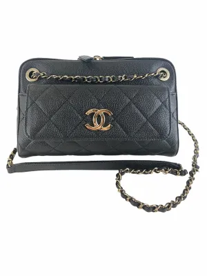 Chanel Black Caviar Leather Crossbody with Detachable Wallet