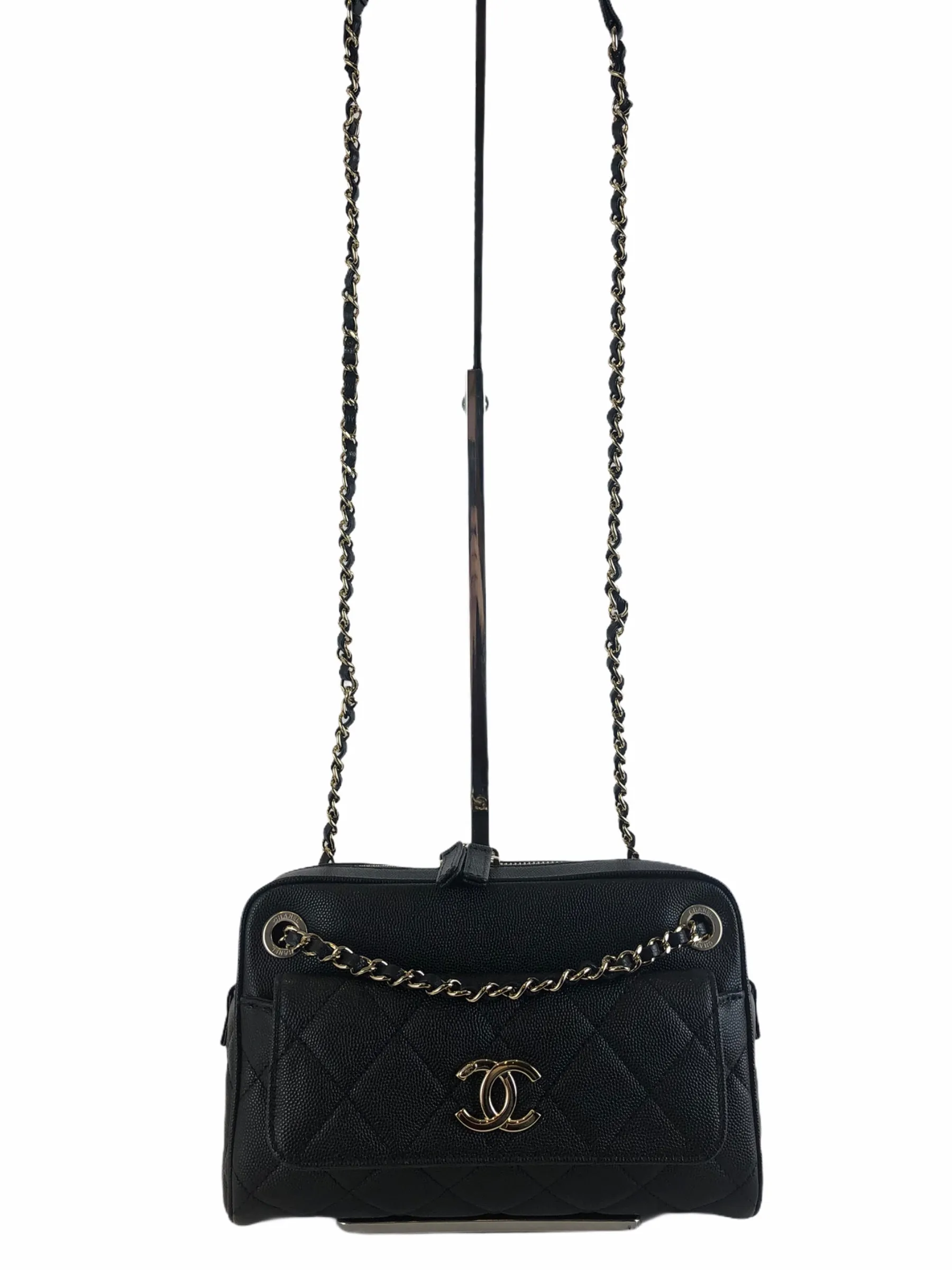 Chanel Black Caviar Leather Crossbody with Detachable Wallet