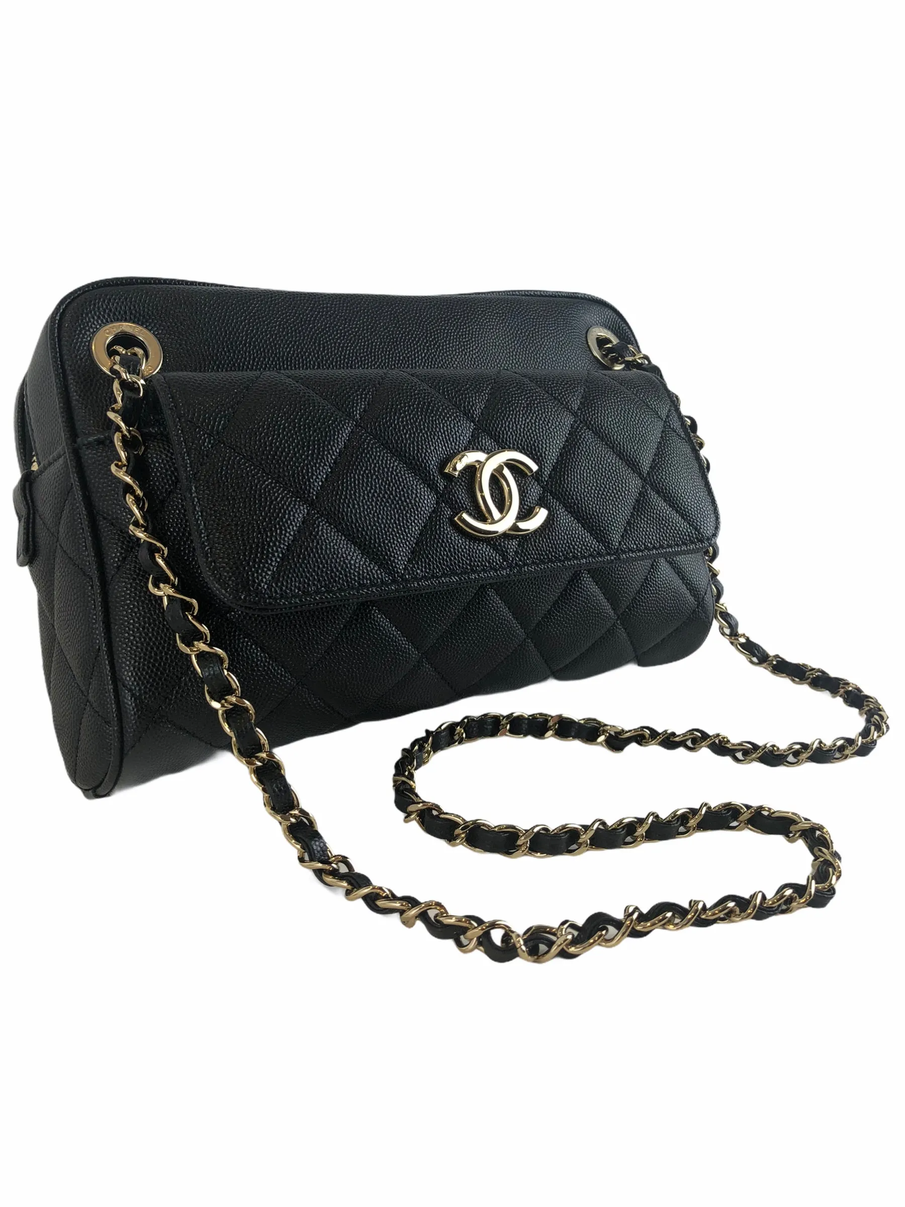 Chanel Black Caviar Leather Crossbody with Detachable Wallet
