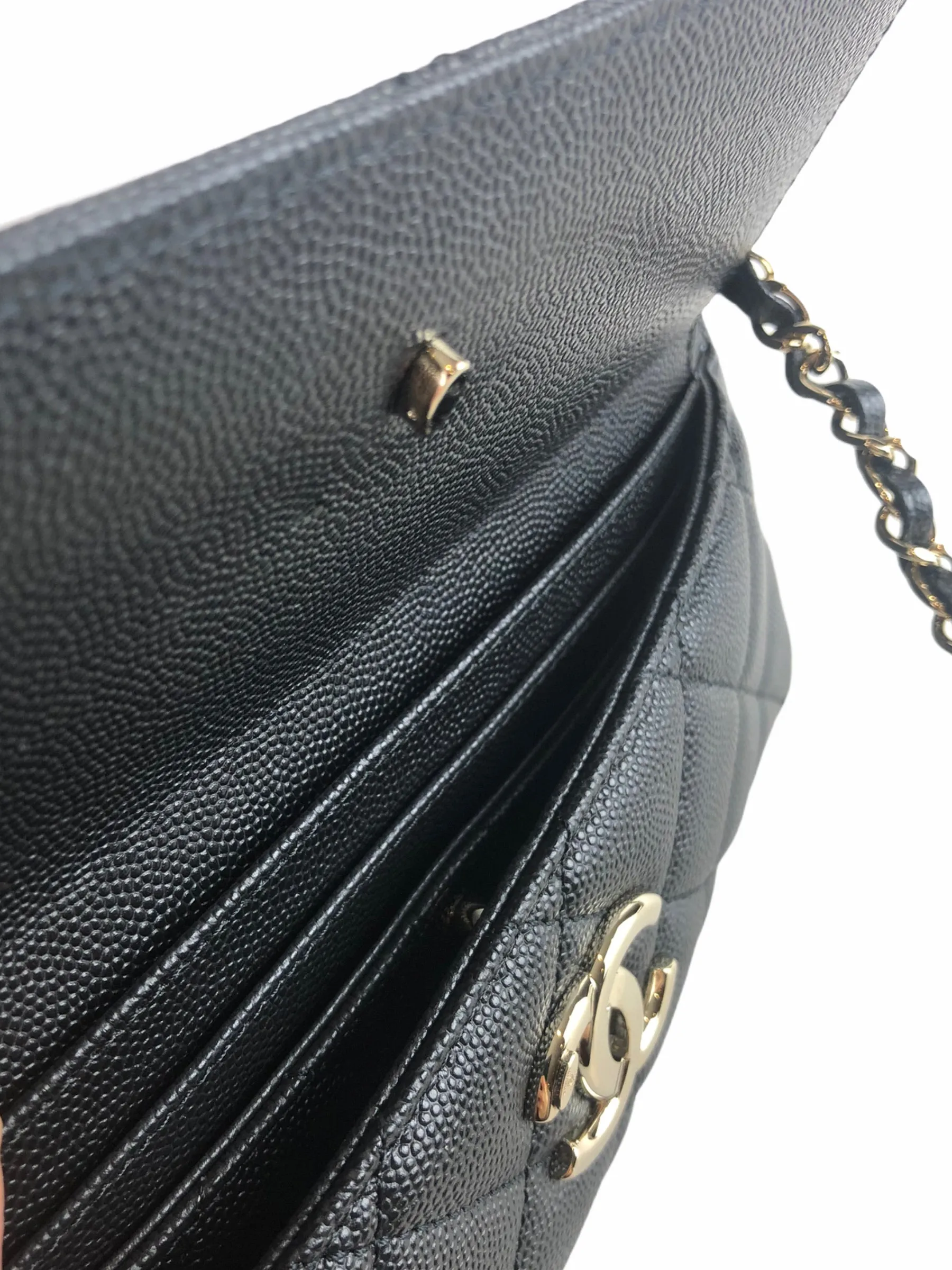 Chanel Black Caviar Leather Crossbody with Detachable Wallet