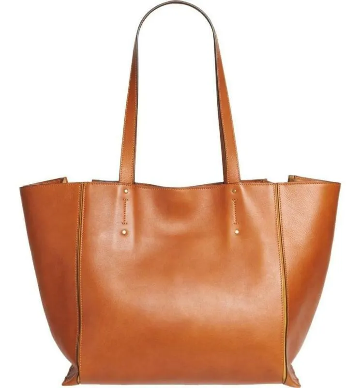 Chloé Milo Caramel Medium Calfskin Brown Leather Tote