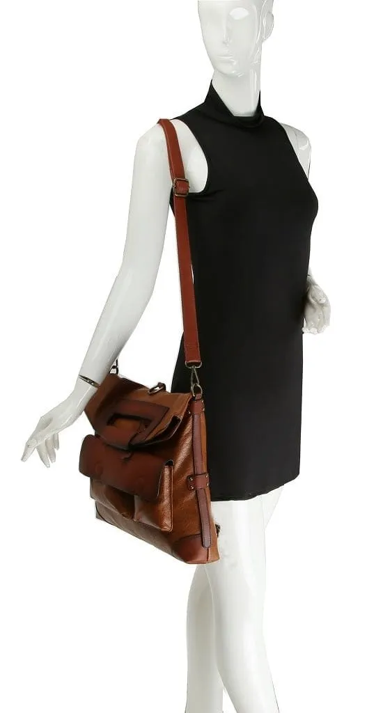 CMS023 Fashion Colorblock Convertible Backpack