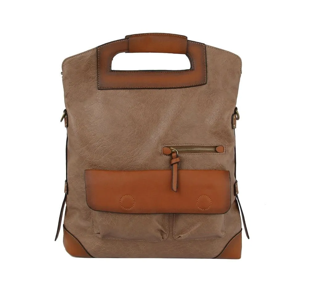 CMS023 Fashion Colorblock Convertible Backpack