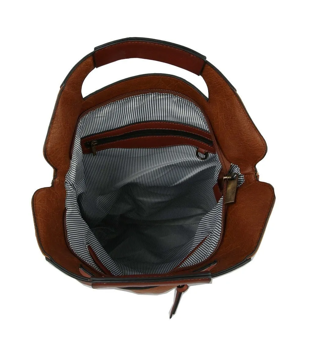 CMS023 Fashion Colorblock Convertible Backpack
