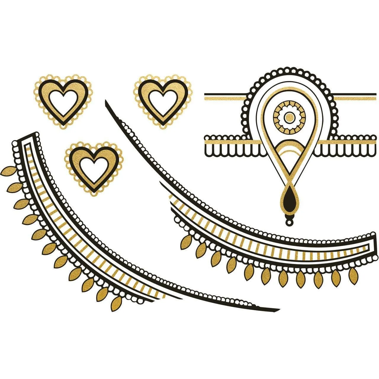 Coco Body Temporary Gold Tattoos 4 Sheets