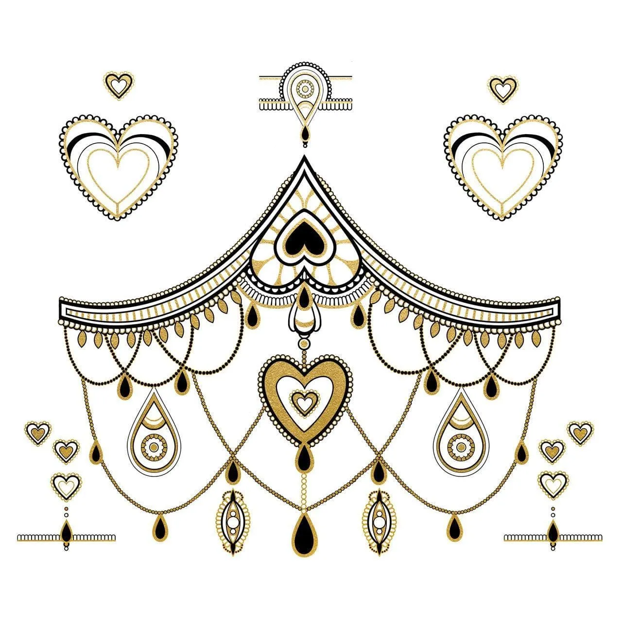 Coco Body Temporary Gold Tattoos 4 Sheets