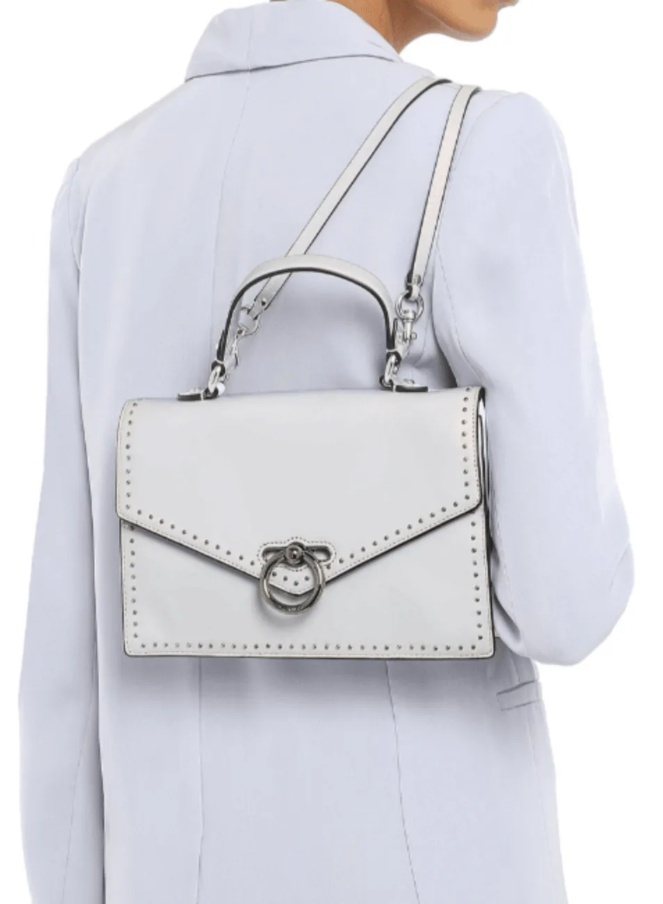 CONVERTIBLE STUDDED LEATHER BACKPACK
