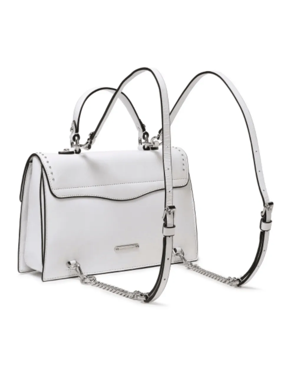 CONVERTIBLE STUDDED LEATHER BACKPACK