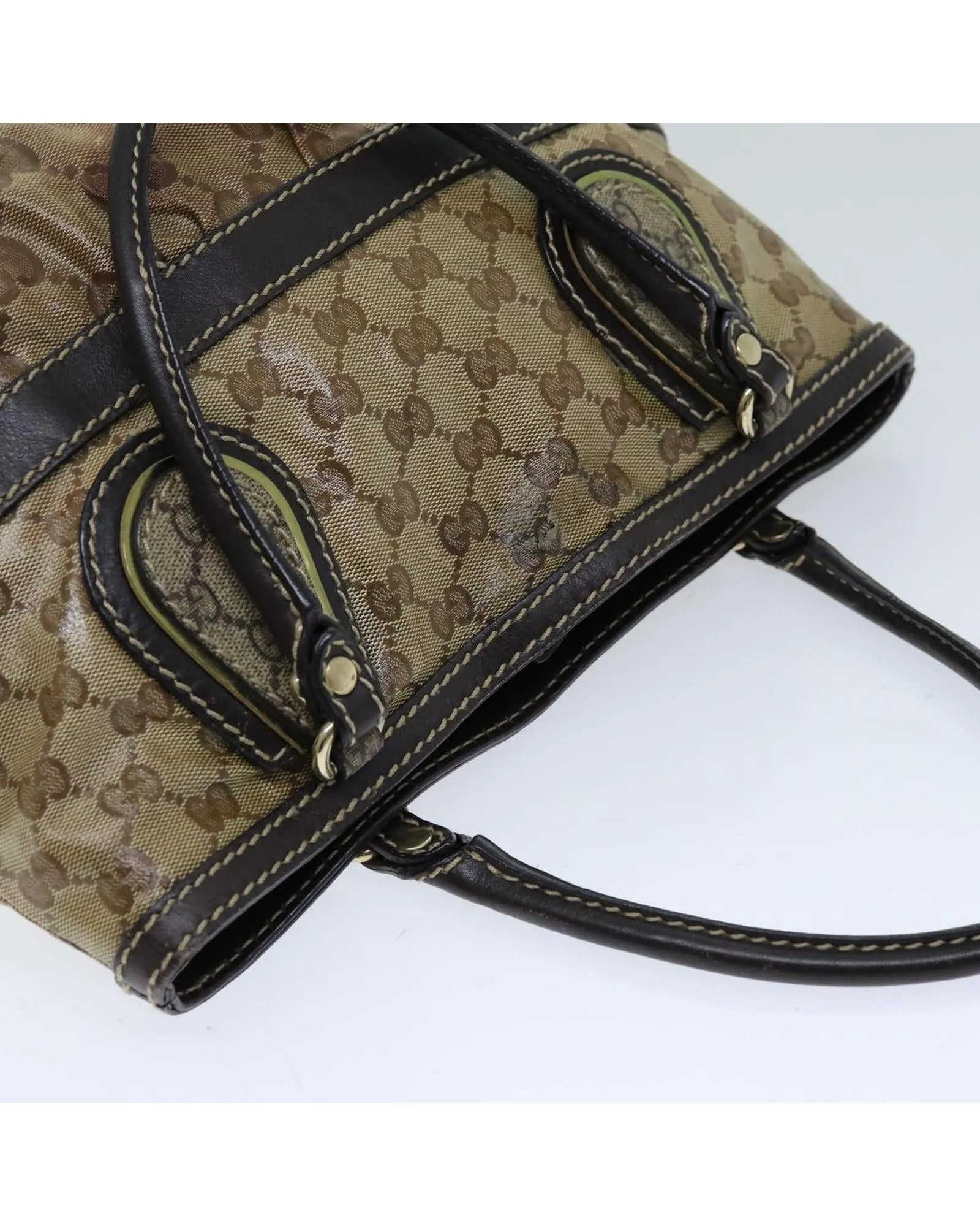 Crystal Embellished Brown GG Canvas Tote Bag