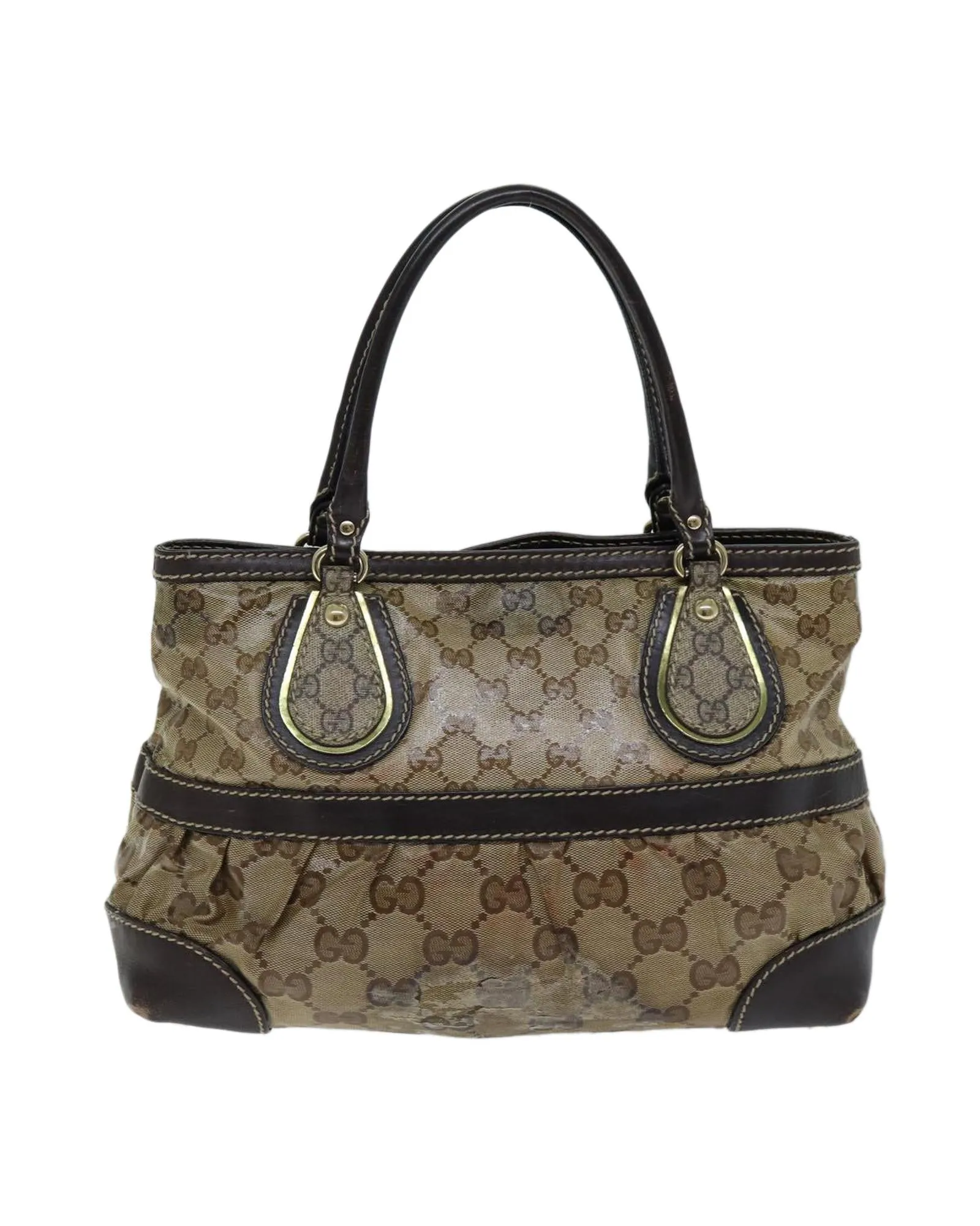 Crystal Embellished Brown GG Canvas Tote Bag