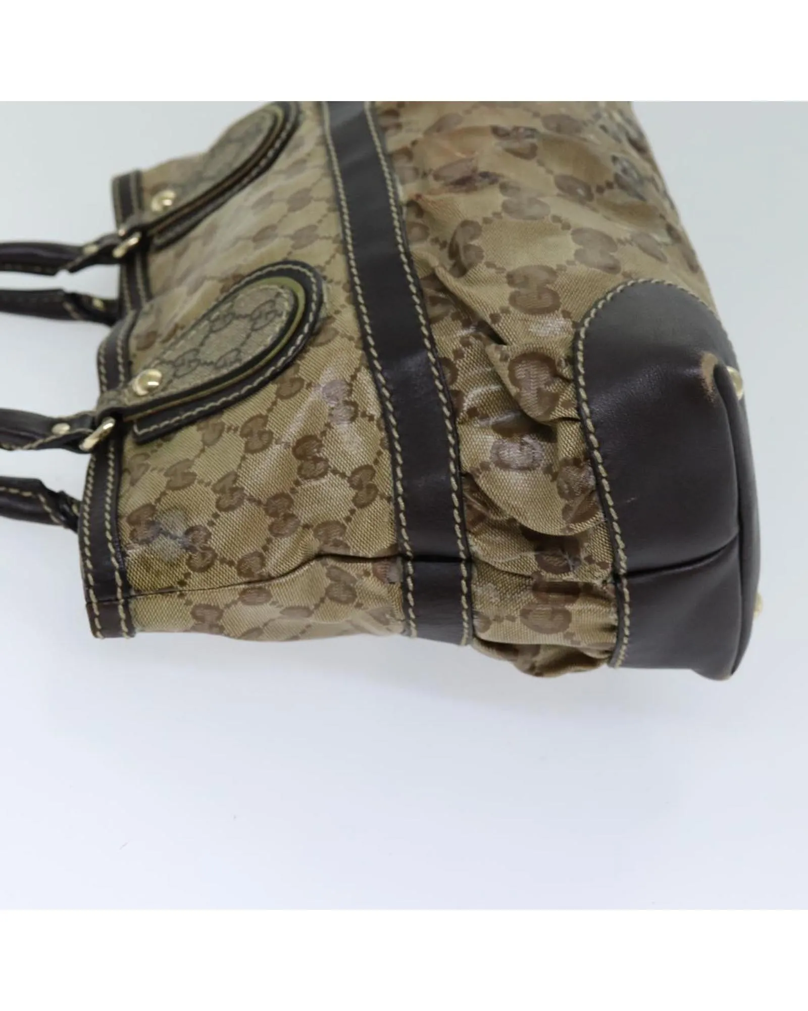 Crystal Embellished Brown GG Canvas Tote Bag