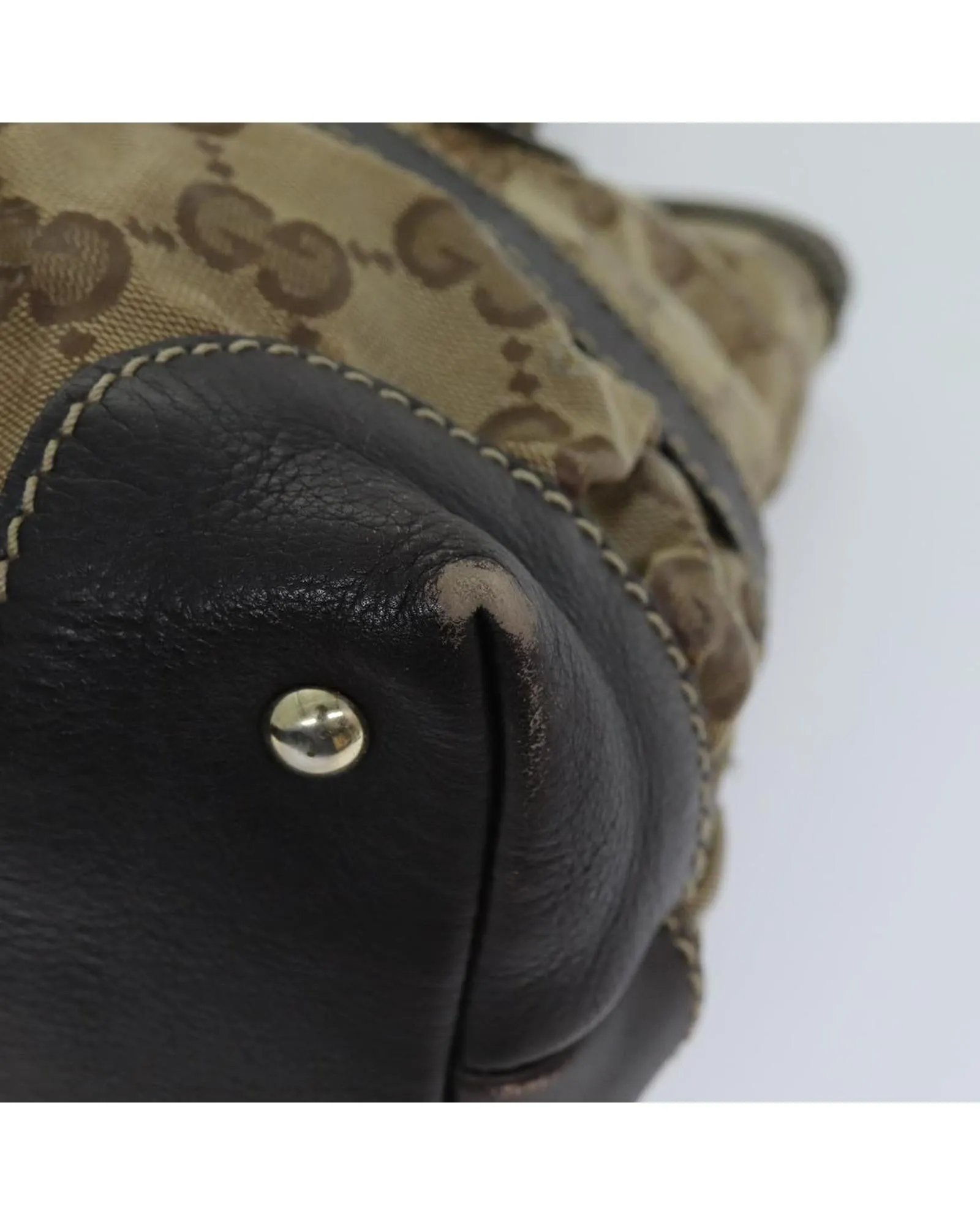 Crystal Embellished Brown GG Canvas Tote Bag