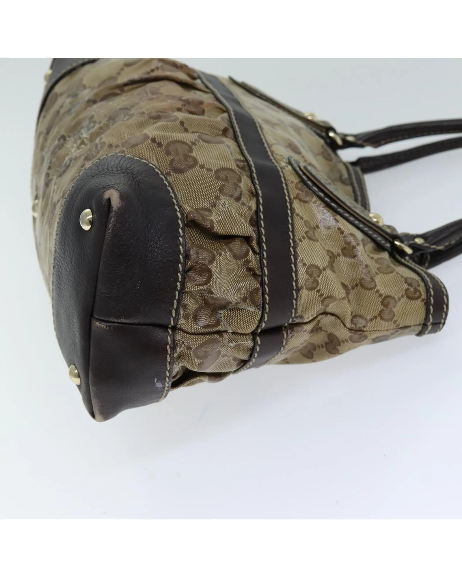 Crystal Embellished Brown GG Canvas Tote Bag