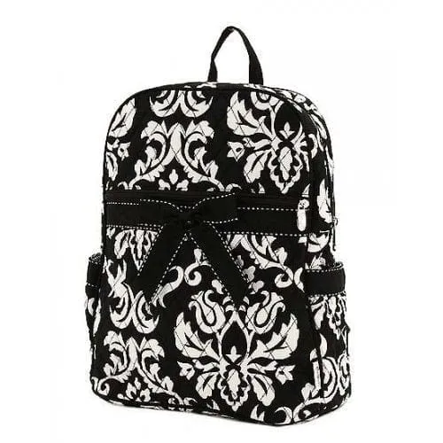 DAQ2716 Quilted Damask Zippered Backpack