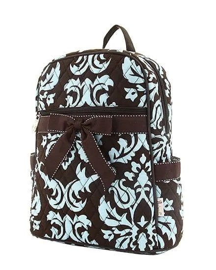 DAQ2716 Quilted Damask Zippered Backpack