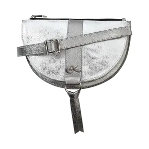 Divine Leather Handbag in Platinum